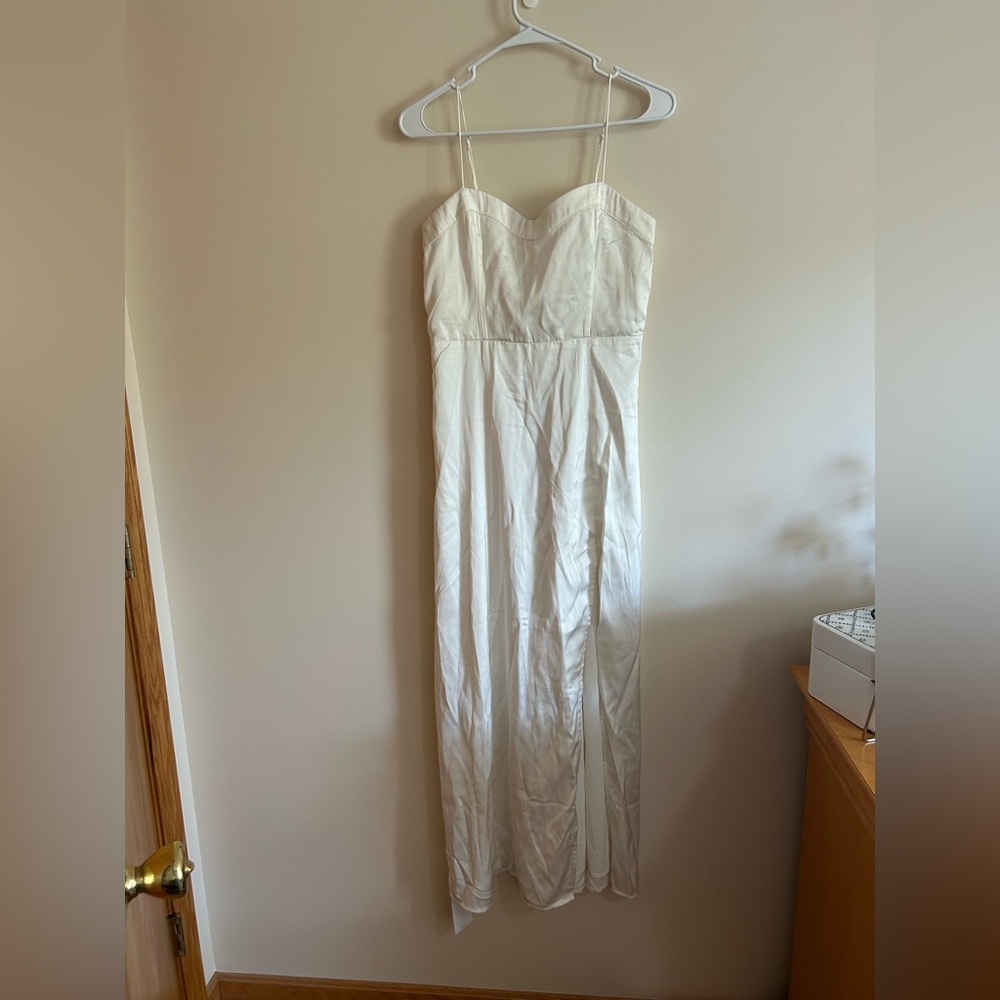 Abercrombie White Satin Dress NWT